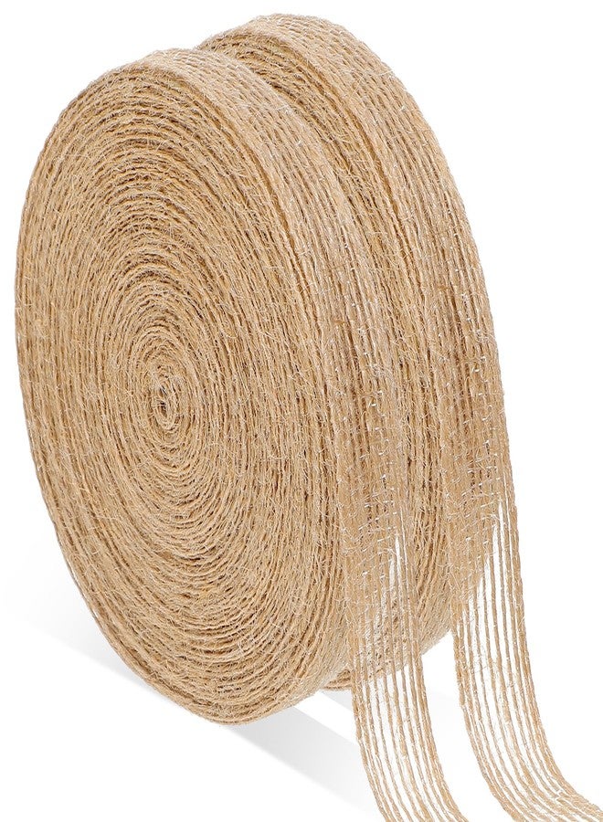 Eldraqth 2 Rolls Burlap Ribbon, 1/2 Inch X 10 Yards Natural Jute Ribbon Brown Ribbons for Crafts, Gift Wrapping, Big Bow, Wreath, Tree, Weddings, Parties, Outdoor Decoration, Thanksgiving, Christmas - Image 1